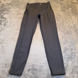 HYLETE Women's Medium Black Athletic Leggings with Pockets Stretch 24x25"